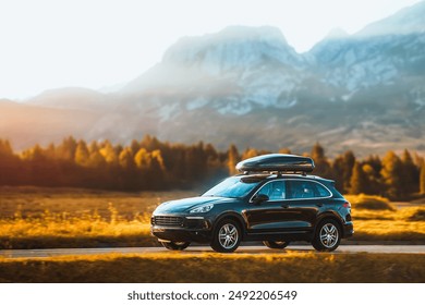 Black SUV with Roof Box for Ultimate Family Travel Experience