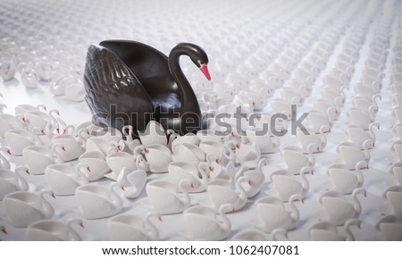 Black Swan Event. Concept. This is a term used to describe a very rare or otherwise unexpected event that has a major effect. It is a metaphor often used in science or economics or finance.