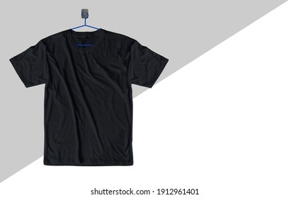 Black T Shirt Template With Hanger 