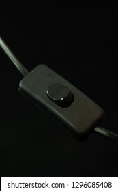 Black Table Lamp Switch On Black Background Isolated