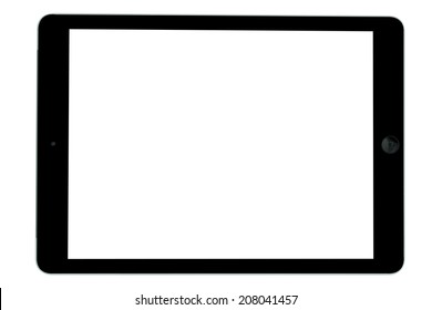 Black tablet computer blank white screen studio shot isolated on over white background, Technology Digital Portable Information Device Mockup - Shutterstock ID 208041457