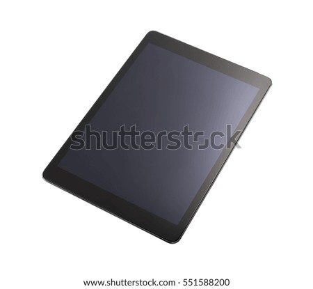 Black Tablet Computer isolated on white background