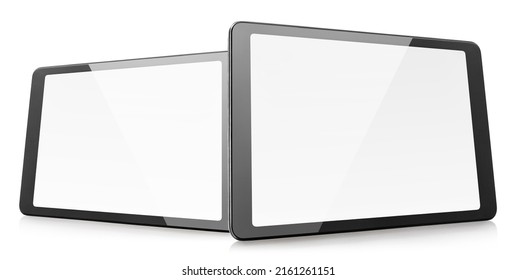 Black tablet computers, isolated on white background - Powered by Shutterstock