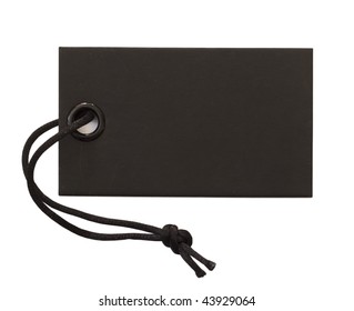 Black Tag With Black String Isolated On White