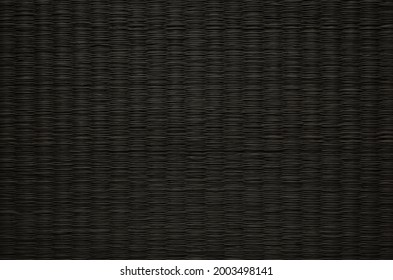 Black tatami texture background. Japanese traditional room mat. Floor surface suitable for lifestyles where you take off your shoes, mainly used to Japanese style room