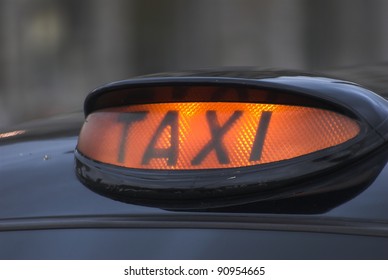 Black Taxi Cab Sign