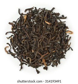 Black tea Assam Mokalbari blend isolated on pure white