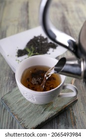 Black Tea Brew And Fresh Lemon Thyme