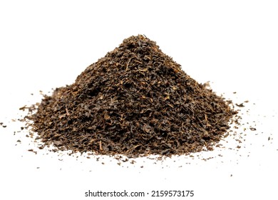 Black Tea Isolated On A White Background. Close Up