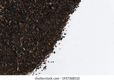 Black Tea Powder Isolated On White Background.