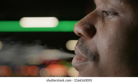 Black Teenager Smokes Cigarette Nicotine Closeup Stock Photo Shutterstock