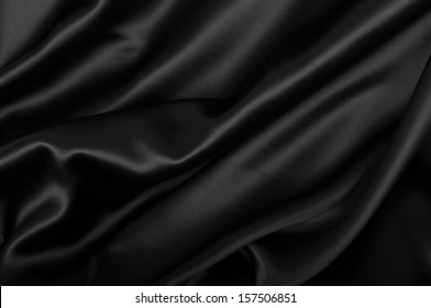 Black Texture - Dark Wavy Glossy Silk Drapery 