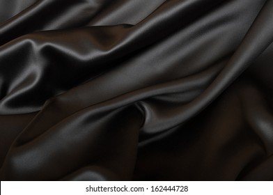 Black Texture - Dark Wavy Glossy Silk Drapery 