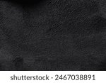 Black texture of soft plush fabric, terry cloth