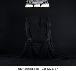 black throne devil on a black background