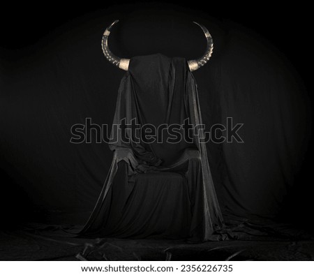 black throne devil on a black background