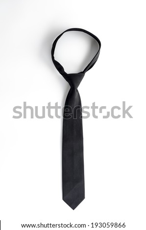 black tie on a white background