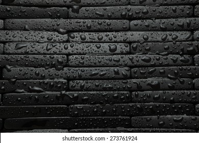 Black tile background with water