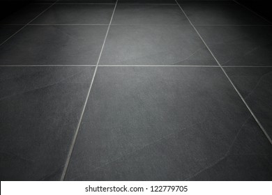 Black Tile Flooring Close Up As Background