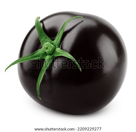 black Tomato, isolated on white background, clipping path, full depth of field