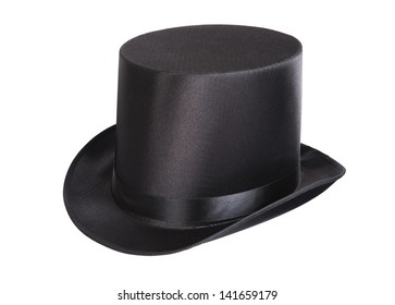 Black Top Hat Isolated On White Background