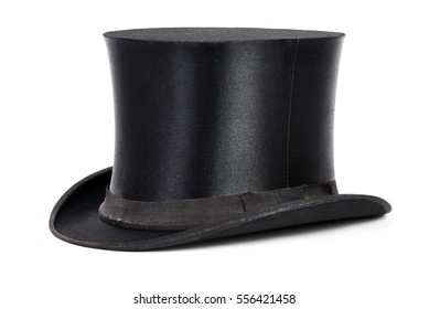 Black Top Hat Isolated On White Background