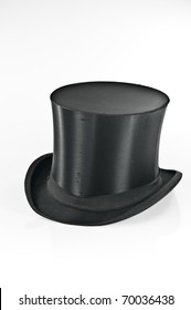 Black top hat on white background