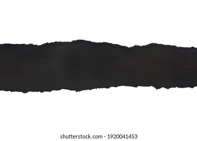 Black torn paper isolated on white background close-up. View from above. Detail for design. Design elements. Macro. - Shutterstock ID 1920041453