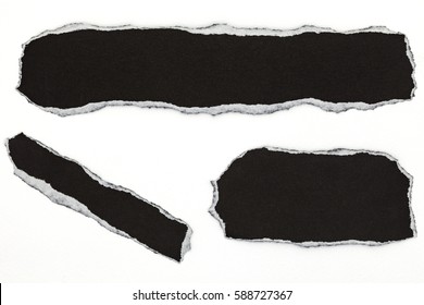 Black Torn Paper Isolated On White Background