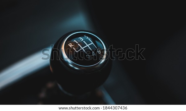 black\
transmission in car detail, black\
background