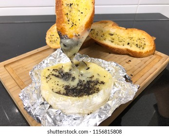 Black Truffle Brie Cheese With Truffle Butter Toast