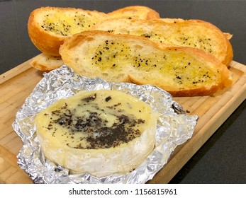 Black Truffle Brie Cheese With Truffle Butter Toast