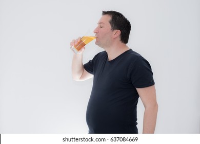 Black Tshirt Man Drinking Beer Standing Stock Photo Shutterstock