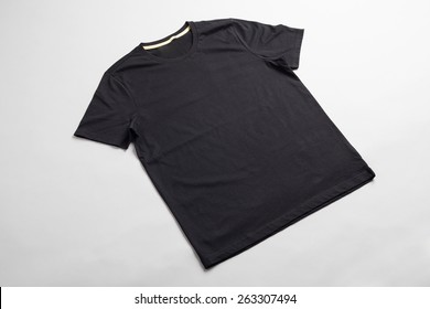 Black Tshirt Template Ready For Your Graphic Design.