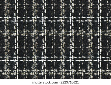 black tweed real fabric texture seamless pattern                  