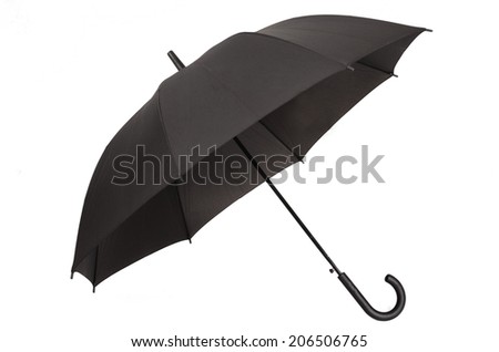  black umbrella isolated on white background 