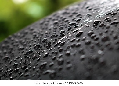 Black Umbrella With Rain Drops