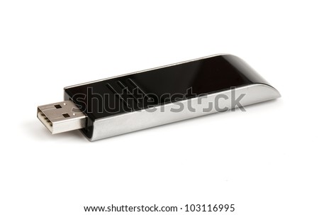 black usb memory isolated on a white background in studio
