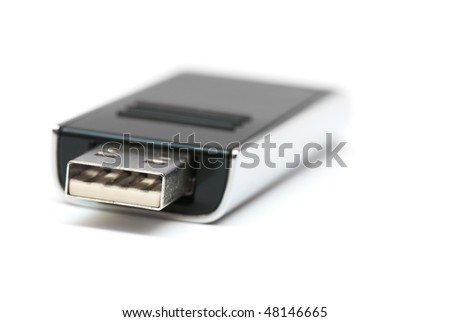 black usb memory isolated on a white background in studio