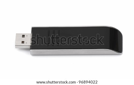 black usb memory isolated on a white background in studio