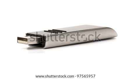 black usb memory isolated on a white background in studio