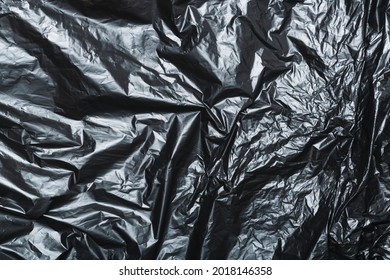 Black Used Trash Bag Texture Background