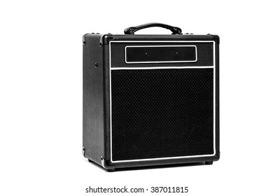 Black Valve Guitar Amplifier Isolated On White 