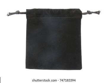 Black Velvet Bag Isolated On White Background