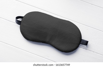 Black Velvet Eye Mask Mockup On White Background