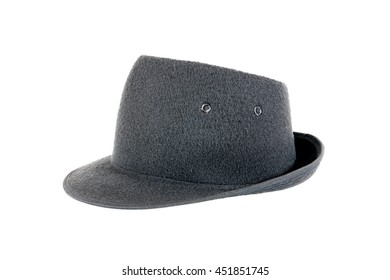 Black Velvet Hat Isolated On White Background