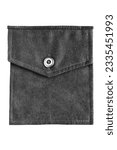 Black velvet shirt flap patch pocket isolated over white