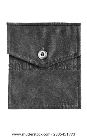 Black velvet shirt flap patch pocket isolated over white