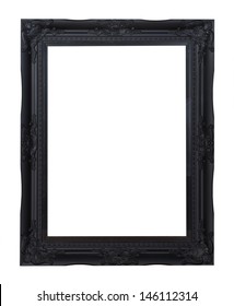 Black Vintage Picture Frame Isolated On White Background.
