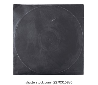 Black vintage vinyl record cover with clipping path